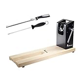 BERGNER PK704 Jamonero Masterpro con Cuchillo y afilador, Gris/Negro