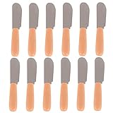 UPKOCH 12Pcs Cuchillo de Mantequilla Espátula para Untar Mantequilla de Acero Inoxidable con Mango de Madera para Queso...