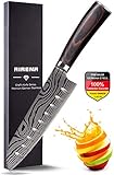 Cuchillo Santoku Japones, 7' Cuchillos de Cocina Profesionales -Acero Inoxidable Alemán Carbono - Afilada - Resistente...