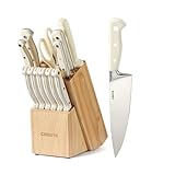 CAROTE Cuchillos Cocina 14 Piezas, Juego de Cuchillos de Cocina con Bloques, Set de Cuchillos de Cocina con Acero...