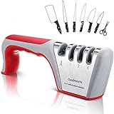 Godmorn Afilador de Cuchillos Profesional, 4 en 1 Knife Sharpener, Afilador Cuchillos Manuales de Cocina de 4 Etapas...