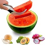 Acero Inoxidable de Sandías,2 Cuchillo Cortador de Fruta Multifuncional,Cortador de Sandía,Herramientas De Cocina,con...