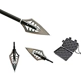 ZSHJGJR 6pcs Tiro con Arco Puntas de Flecha Caza de 160 Grano Flechas Broadheads Cuchillas Tiro con Arco Flechas Cabezas...