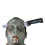 Halloween Zombie Knife Through Head Joke (accesorio de disfraz)