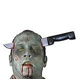 Halloween Zombie Knife Through Head Joke (accesorio de disfraz)