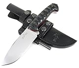 JEO-TEC Nº31 Cuchillo Supervivencia Caza Monte bushcraft Camping Outdoor Campo - Funda de Piel con pedernal - Acero...