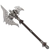 Hacha World of Warcraft Replica ShadowMourne en tamaño real de 109 cm en acero inoxidable con peana de pared incluida -...