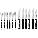 Russell Hobbs RH000431 RH000431-Juego de Cuchillos y Tenedor Unidades, Color Negro, Acero, 12 Piece Knife and Fork Set