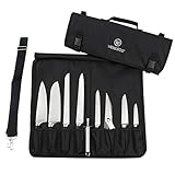 Bolsa Cuchillo Chef Bolsa Almacenamiento Rollo Guardar Cuchillos Chef Portátil con Correa para El Hombro, 15 Ranuras -...