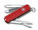 Victorinox Executive 81, Coltellino svizzero piccolo (7 funzioni, forbici, pinzette, lima per unghie), rosso