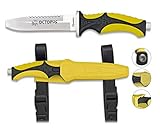 Albainox 32333. Cuchillo Submarinismo Octopus. Amarillo. Mango ABS y Goma. Herramienta para Caza, Pesca, Camping,...