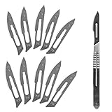 YYLE 1 Set 10 pc 23# de Acero al Carbono Cuchillas quirúrgicas bisturí + 1pc 4# Handle Scalpel DIY Herramienta de...