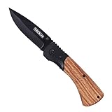 Tacklife Cuchillo Plegable Profesional, Navaja de Acero Inoxidable de Bolsillo, con Mango de Madera y Metal, Clip de...