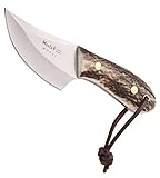 Muela Cuchillo de Caza MOUSE-7A con Hoja de Acero MoVa de 7 cm y empuñadura de asta de Ciervo de 7 cm para Caza, Pesca,...