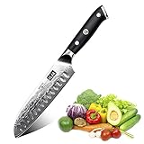 SHAN ZU Cuchillo de Damasco Cuchillo Santoku Acero 67 Capas de Acero - PRO Series