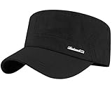 heekpek Gorras Planas Negra Gorra en Estilo Militar de Tela de Algodón Robusta Ajustable Unisex Armycap Hombre Invierno...