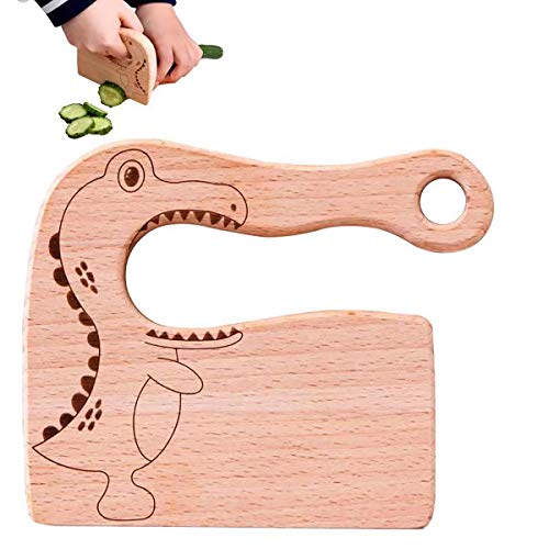 Cuchillo de madera para niños para cocinar, cuchillos seguros para niños, juguete de cocina, cortador de verduras y...