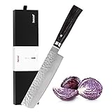 hecef Cuchillo de Chef para Fruta y Verduras, 7 Pulgadas Cuchillo Nakiri