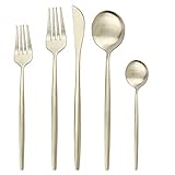 LYLY Set de Cubiertos 2/4 / 6Ajuste Oro Juego de Cubiertos de Acero Inoxidable 304 Cuchillo Postre Tenedor Cuchara de...