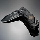 Navaja de bolsillo con Apertura asistida MINI NAVY SEALS | cuchillo plegable para hombres | Hoja acero inoxidable: 6cm |...