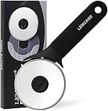 LEMCASE Cortador de Pizza, Cortapizzas - Pizza Cutter con Rueda de Acero Inoxidable y Mango de Silicona | Negro