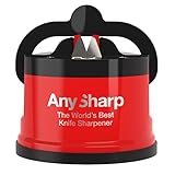 AnySharp Afilador de Cuchillos con Ventosa, Rojo