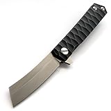 AUBEY Cuchillo Tanto, Cuchillo de Una Mano con Clip para Cinturón, Cuchillo Plegable Supervivencia al Aire Libre,...