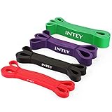 INTEY Bandas de Resistencia, 4pcs Bandas Elasticas de Fitness, de Látex Natural, para Entrenamiento de Fuerza, Yoga,...