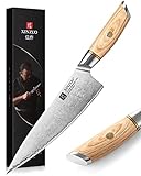 XINZUO Cuchillo de Chef de 21.2cm Acero Compuesto, Cuchillo de Cocinero Profesional Cuchillo de Cocina 10Cr15CoMoV Acero...