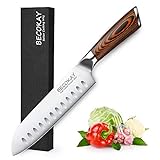 Cuchillo Santoku – Cuchillo de cocina de 17,78 cm, cuchillo asiático ultra afilado, cuchillo japonés – Cuchillo de...