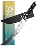 DALSTRONG Cuchillo de cimitar de carnicero – 20 cm – Serie Gladiator – Acero HC alemán – Protector de vaina...