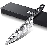 Deik Cuchillo Damasco, 20cm, Cuchillos de Cocina Profesional Hoja 20cm VG10 Acero Inoxidable de Alto Carbón...