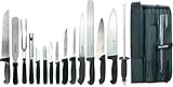 Dolomiten Inox KSCPRO14SET - Juego de cuchillos de chef con estuche (11 cuchillos, 2 peladores y 1 afilador), color...