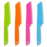 ONUPGO Set de cuchillos de cocina de plástico de 4 piezas - Cuchillo de cocina de chef/cuchillos de cocina para niños,...