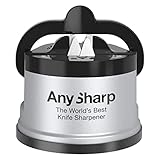 AnySharp Afilador De Cuchillos Con Ventosa, Plata