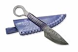 Toferner Cuchillo Forjado a Mano Celtic Eye 2, Funda de Piel auténtica Hecha a Mano, Hoja Pulida y endurecida,...