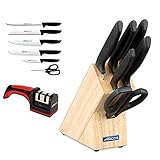 Arcos Juego Cuchillos Cocina y Afilador Cuchillos Cocina Profesional | 7 pzas | Cuchillos Acero Inoxidable Taco Madera |...