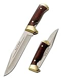 Muela Cuchillo de Caza Plegable PL-18R con Hoja de Acero Inoxidable MoVa de 18 cm y empuñadura de Madera Coral para...