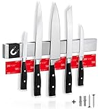 Soporte cuchillos cocina - Barra magnética porta cuchillos de cocina, montaje en pared sin taladro con banda adhesiva...