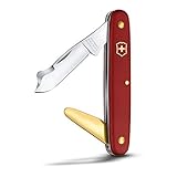 Victorinox Okuliermesser Kombi 2 Cuchillo de inmovilizador (Hoja de 45 mm, Mango de latón), Color Rojo, Unisex Adulto,...