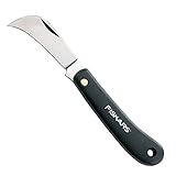 Fiskars Cuchillo de injerto K62, Navaja, Longitud total: 17 cm, acero inoxidable, Negro, 1001623