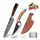 Anhichef Set de Cuchillos de Cocina,Cuchillos de Cocina Damasco Profesionales 20cm + Cuchillo Deshuesador de 15 cm con...