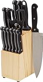 Amazon Basics - Juego de cuchillos de cocina y soporte (14 piezas)