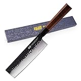 Cuchillo Nakiri de 7 pulgadas de Findking-Dynasty series-3 capas de acero revestido 9CR18MOV con mango de octágono...