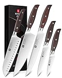 XINZUO 5 Piezas Set Cuchillo Cocina Acero Inoxidable Alemán 1.4116, Profesional Acero Inoxidable de Alto Carbón...