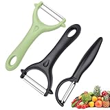 VFANDV Pelador, 3Pcs Pelador Patatas Acero Inoxidable Peladores Universales Mango Ergonómico Antideslizante Pelador...