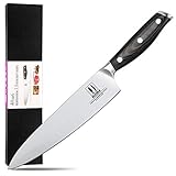 Allezola 21cm Profesional Cuchillo de Cocinero, Cuchillo de Cocina Acero al Carbono Inoxidable de Alta Calidad Alemán