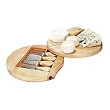 Kitchen Artist Set para Queso con Tabla y 4 Piezas Cuchillos de Queso (Queso Cuchillo, Tabla de quesos,...