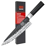 SHAN ZU Cuchillo de Chef Forjado a Mano, 20cm Cuchillo de Cocina, Cuchillo Japonés Afilado de Acero 9CR18MOV de 7...