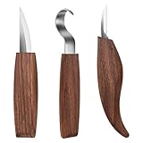 Jajadeal 3pcs Juego de Cuchillos para Tallar Madera, Juego de Herramientas de Tallado ideal para Tallar Cucharas Tazones...